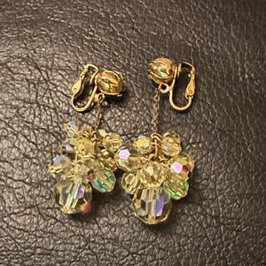 VTG Crystal Cluster Clip on Earrings
